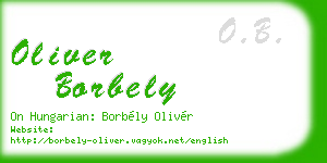 oliver borbely business card