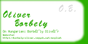 oliver borbely business card